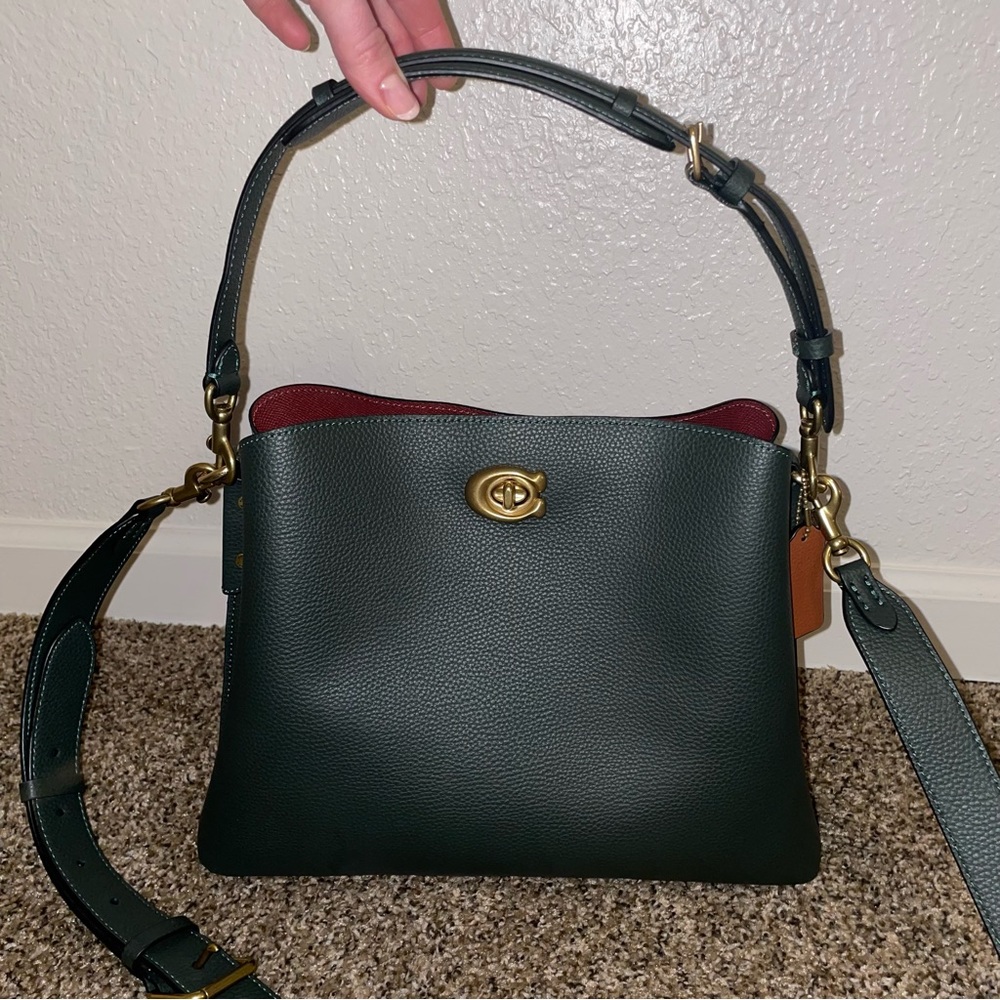 COPY - Coach Willow Shoulder Bag in Colorblock B4/Amazon Green C2590